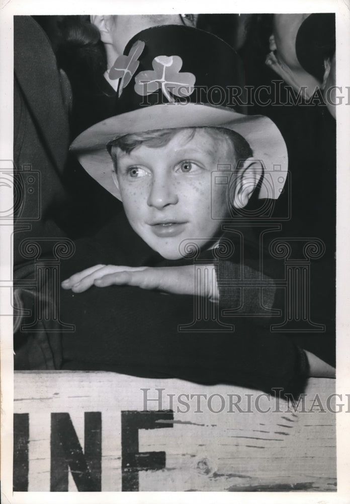 1947 Michael McGlynn of Bronx Watching St Patrick's Day Parade - Historic Images