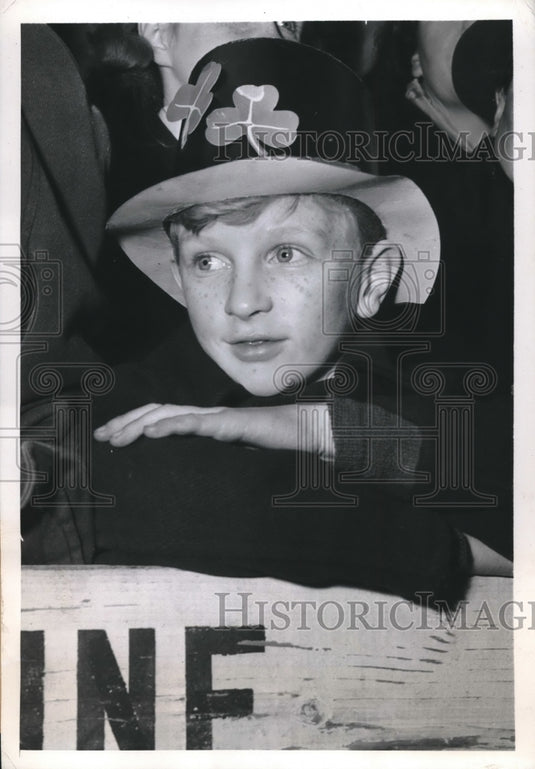 1947 Michael McGlynn of Bronx Watching St Patrick's Day Parade - Historic Images