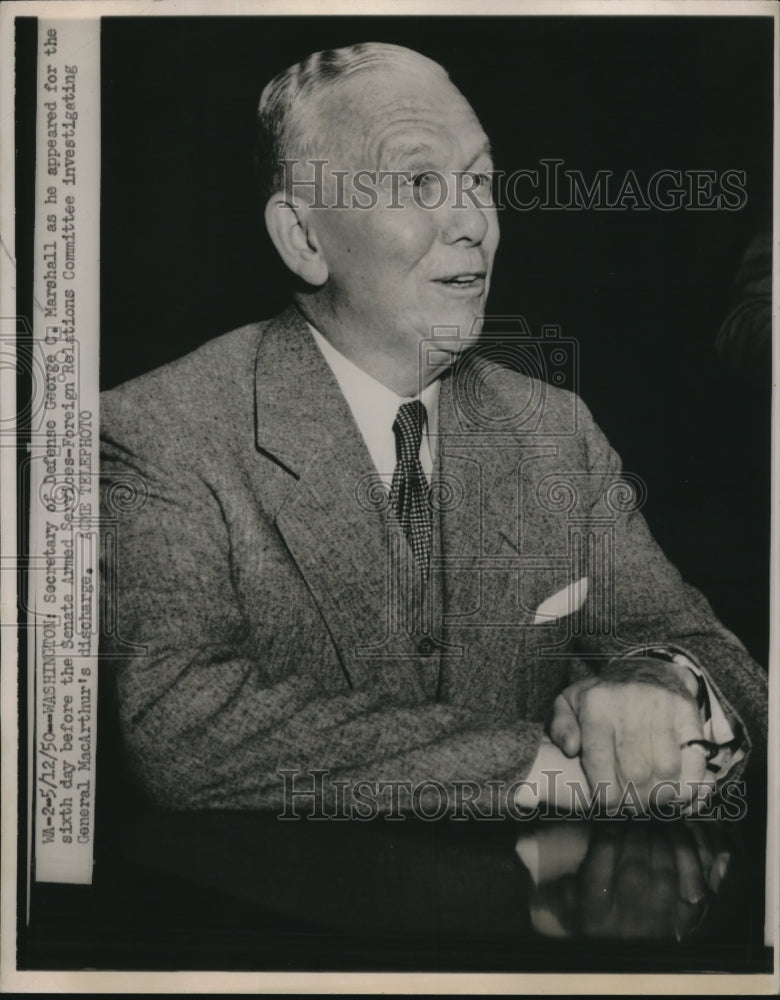 1951 Defense Secretary George Marshall Speaks to Government Commitee - Historic Images
