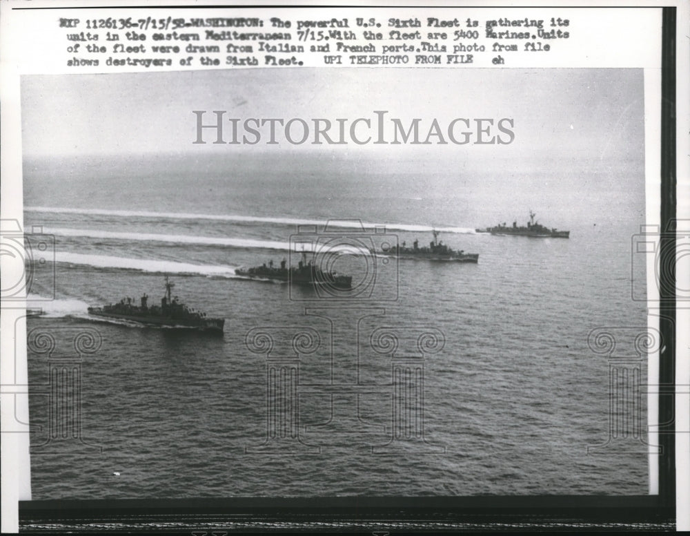 1958 U.S. Sixth Fleet Gathering Units in Eastern Mediterranean - Historic Images