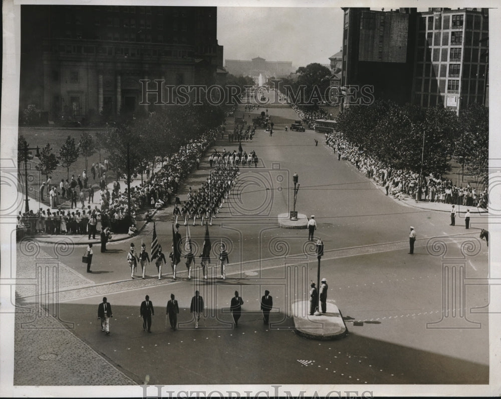 1933 Press Photo Green Trohans in Pennsylvania Legionaires Parade-Historic Images