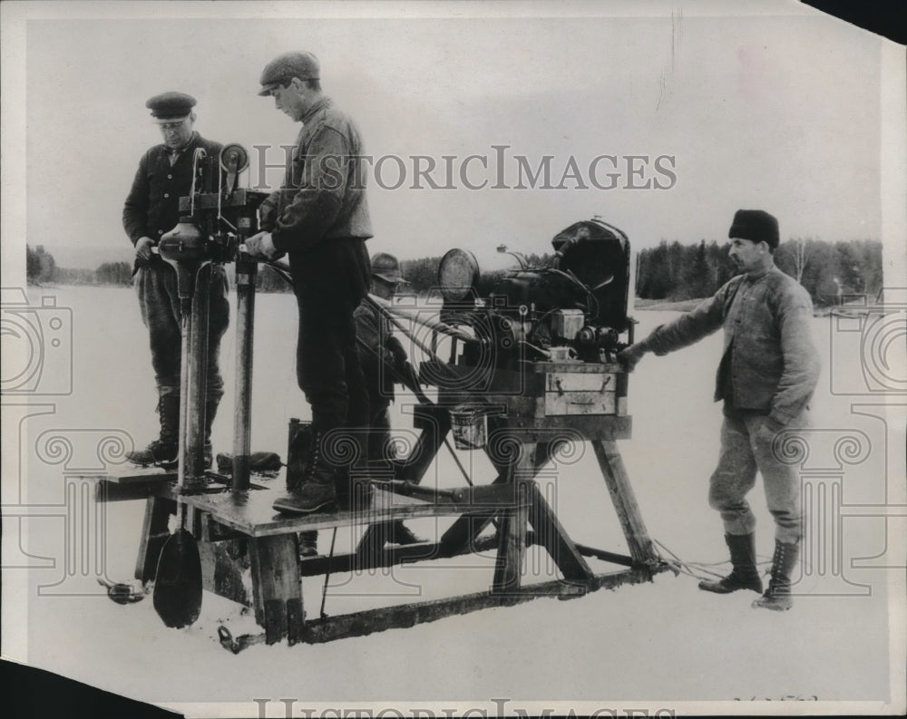 1934 Ice cutting in the rivers in the Northern Part of Sweden - Historic Images