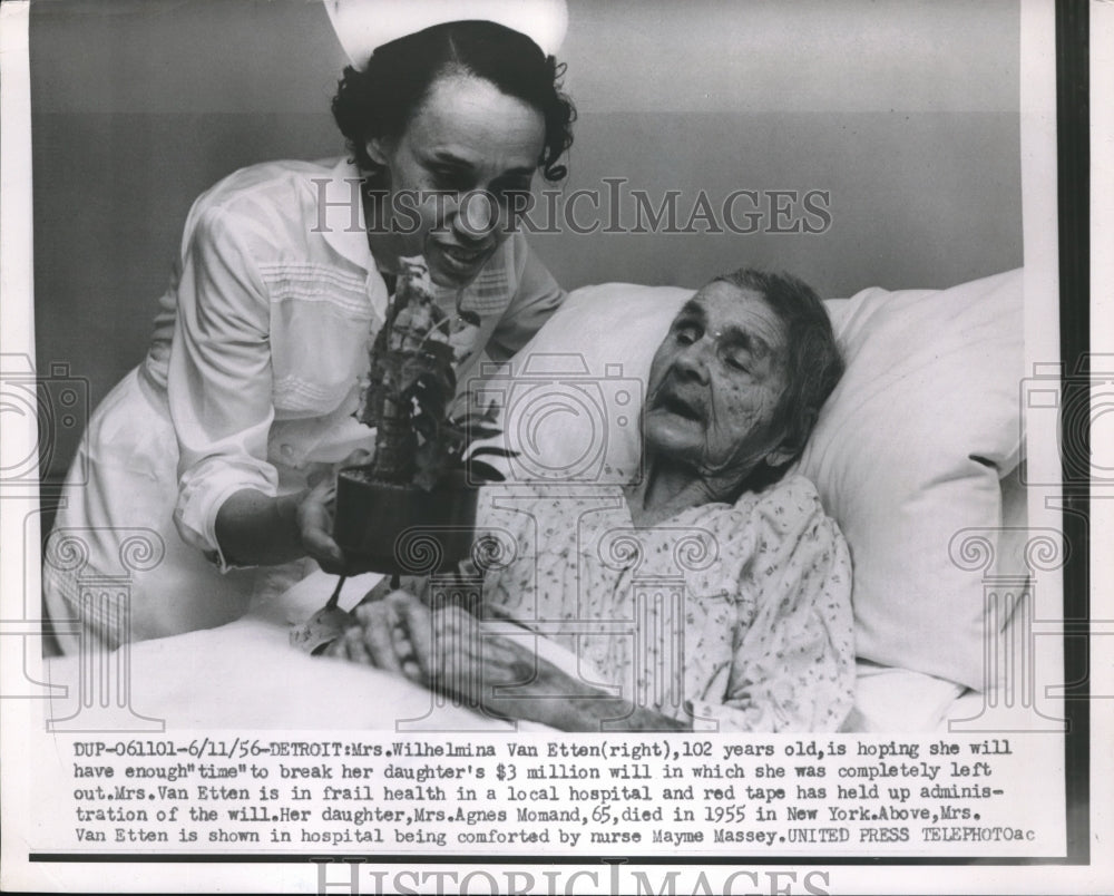 1956 Wilhelmina Van Etten Age 102 Left Out of Daughters $3 Million - Historic Images