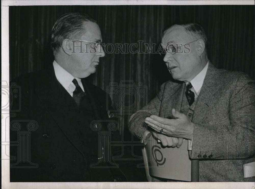 1938 Press Photo William Green of A.F. of L. with Bert Jewell of Railway Union - Historic Images