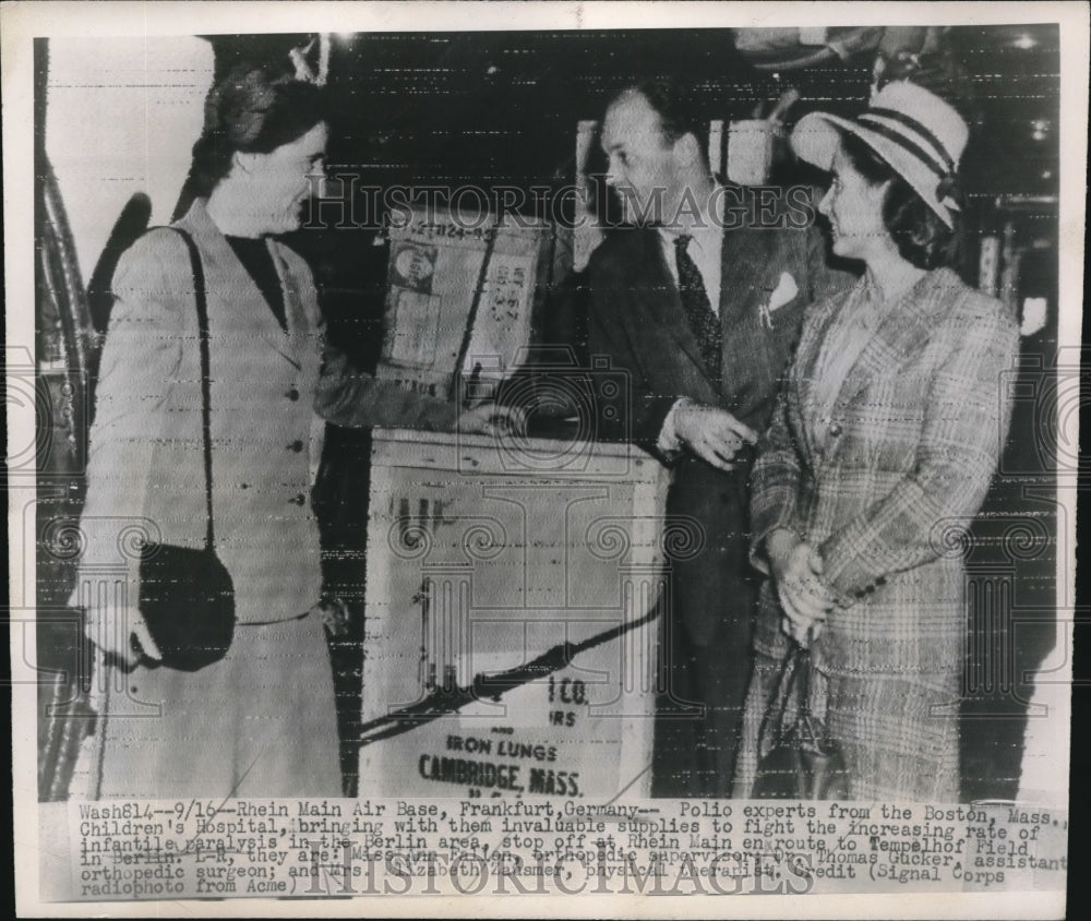 1947 Ann Fallen, Thomas Gucker, Mrs. Elizabeth Zansmer, At Rein Main - Historic Images