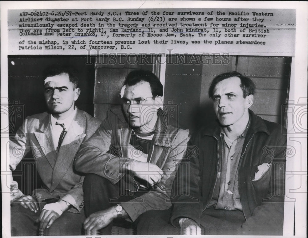 1957 Press Photo Sam Dardano, John Kindrat &amp; Peter Onushko - Historic Images