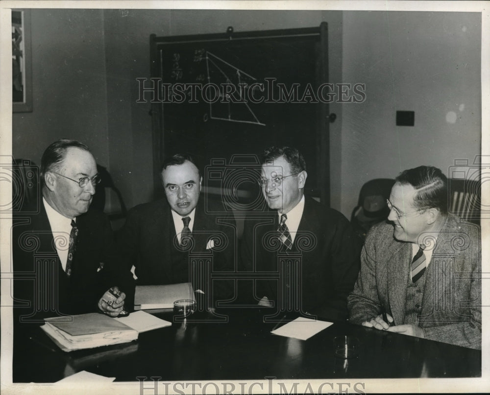 1938 Donald Nelson, Elmer Andrews, Sidney Hillman Wage Committee - Historic Images