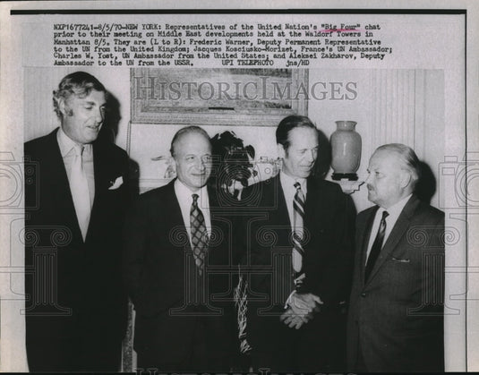 1970 United Nations Big Four meeting at Waldorf Towers, NY - Historic Images