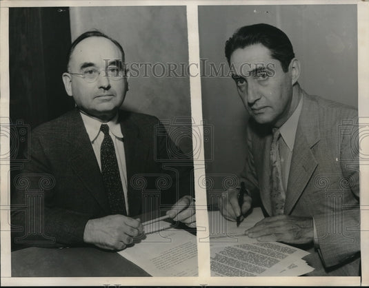 1934 John Wenk (L), VP, Jonathan Glendon Presient of Utopian Society - Historic Images