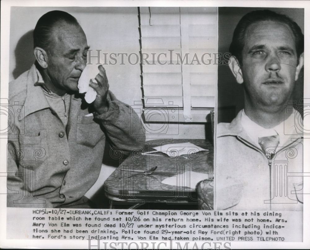 1954 Press Photo Former Golf Champion George Von Elm - Historic Images