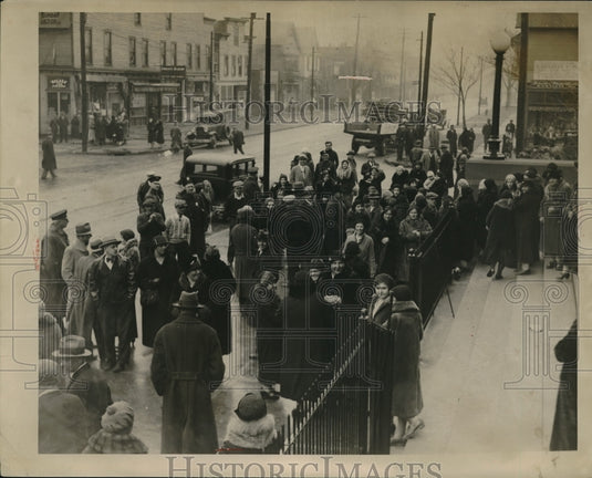 1932 Crowd Stands Outside St Johns Church - Historic Images