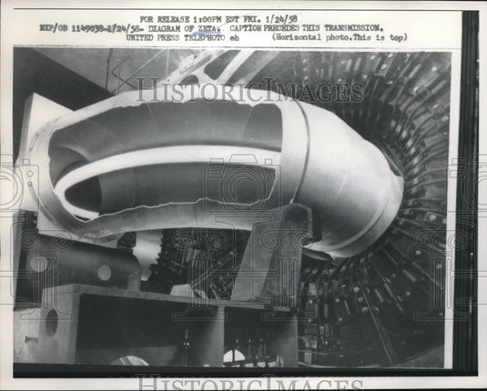 1958 Press Photo Diagram of Zeta Englang Electric power - Historic Images