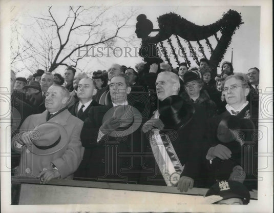 1947 Press Photo Mayor William O'Dwyer, and John J. Sheahan on ST. Patrick's Day-Historic Images