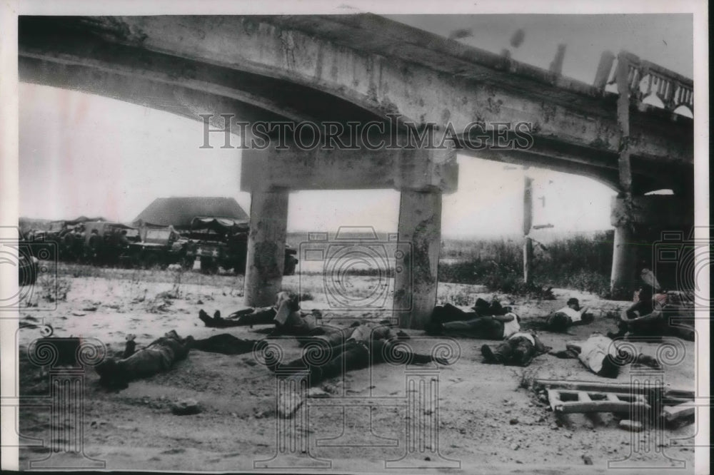 1951 UN &amp; Communist Liaison Officers to Meet Near Shattered Bridge - Historic Images