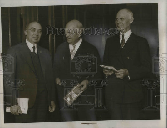 1934 Press Photo Reverend's Joseph Vance, William Bierderwolf & Herbert Smith-Historic Images