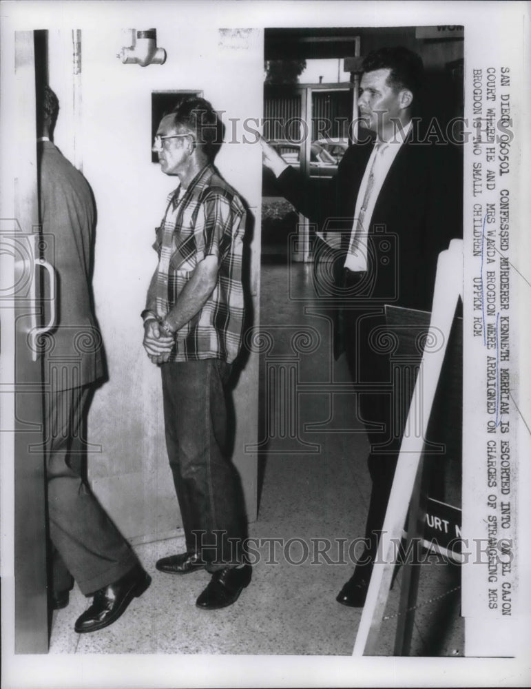 1959 Press Photo Murderer Kenneth Merriam at El Cajon, Calif court-Historic Images