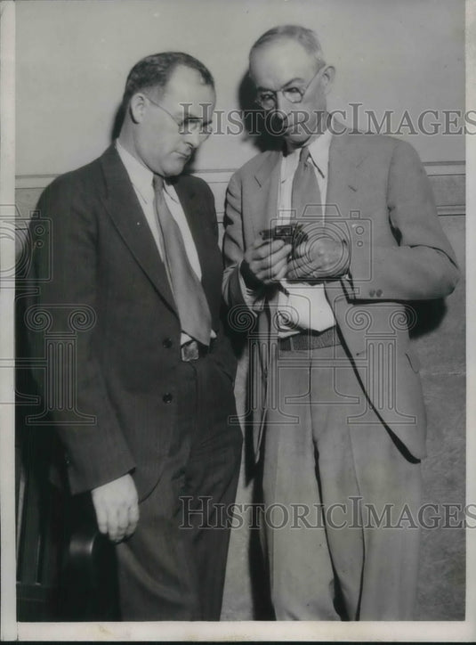 1933 Press Photo Prosecutor Dougherty& Baliff Jack Kavanaugh, Chicago trial Murd - Historic Images