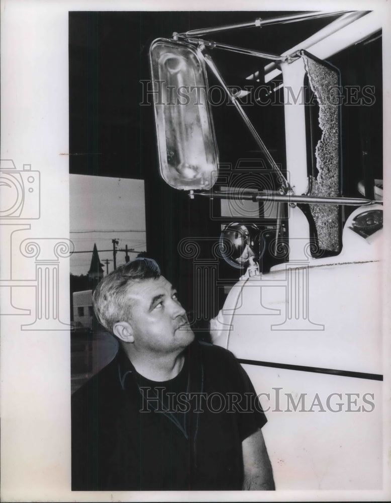 1966 Fireman Edward Malady with Damaged Fire Truck - Historic Images