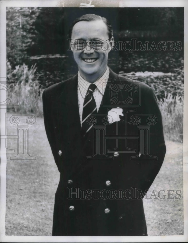 1955 Press Photo Prince Bernhard of the Netherlands celebrating 44th birthday-Historic Images