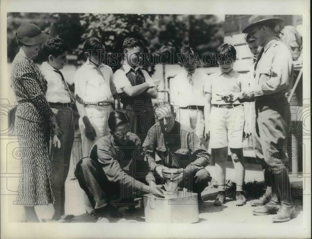 1934 Press Photo Clean City Crusaders Visit Camp Smith in NY - Historic Images