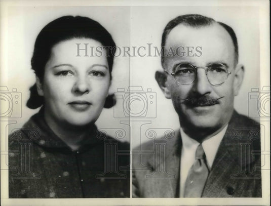 1938 Mrs Katherine B Fell Engaged to Step Father Edward Lycett - Historic Images