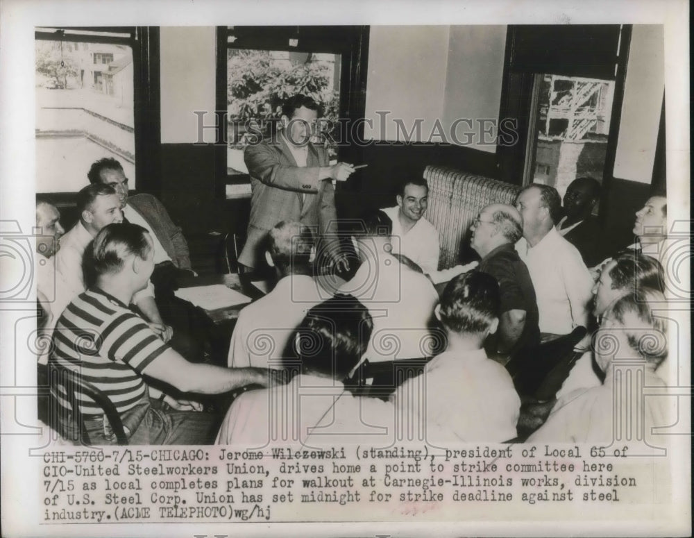 1949 Chicago, Jerome Wilczewski, of local CIO Steelworkers Union - Historic Images