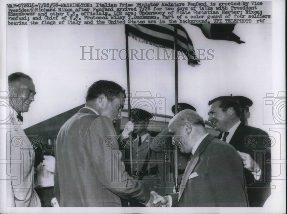 1954 Press Photo Italian Prime MInister Amintore Fanfani - Historic Images