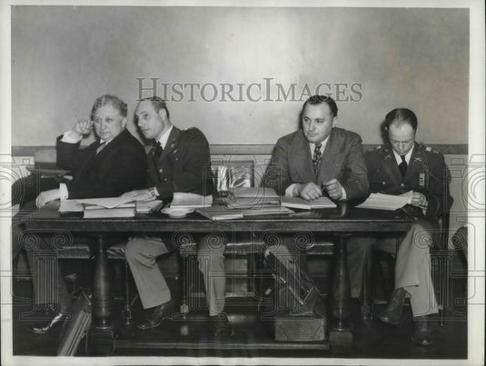 1936 Captain Ralph E. Fleishcer Pictured with Counsels at Trial - Historic Images