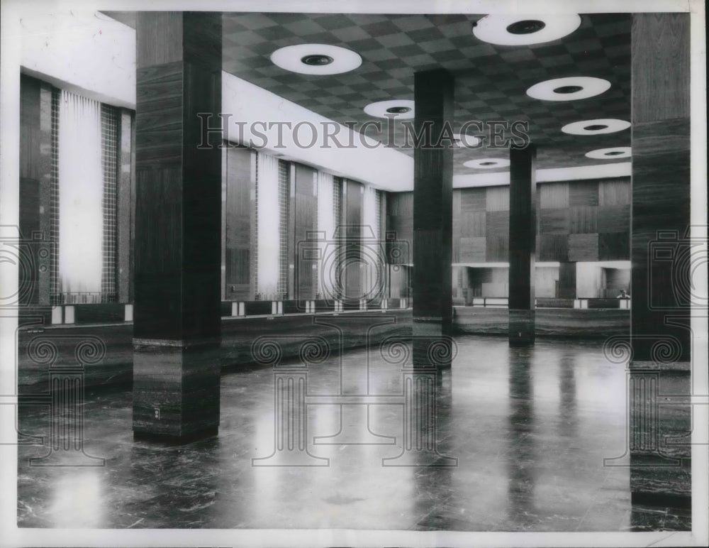 1957 Press Photo new bank design unveiled-Historic Images