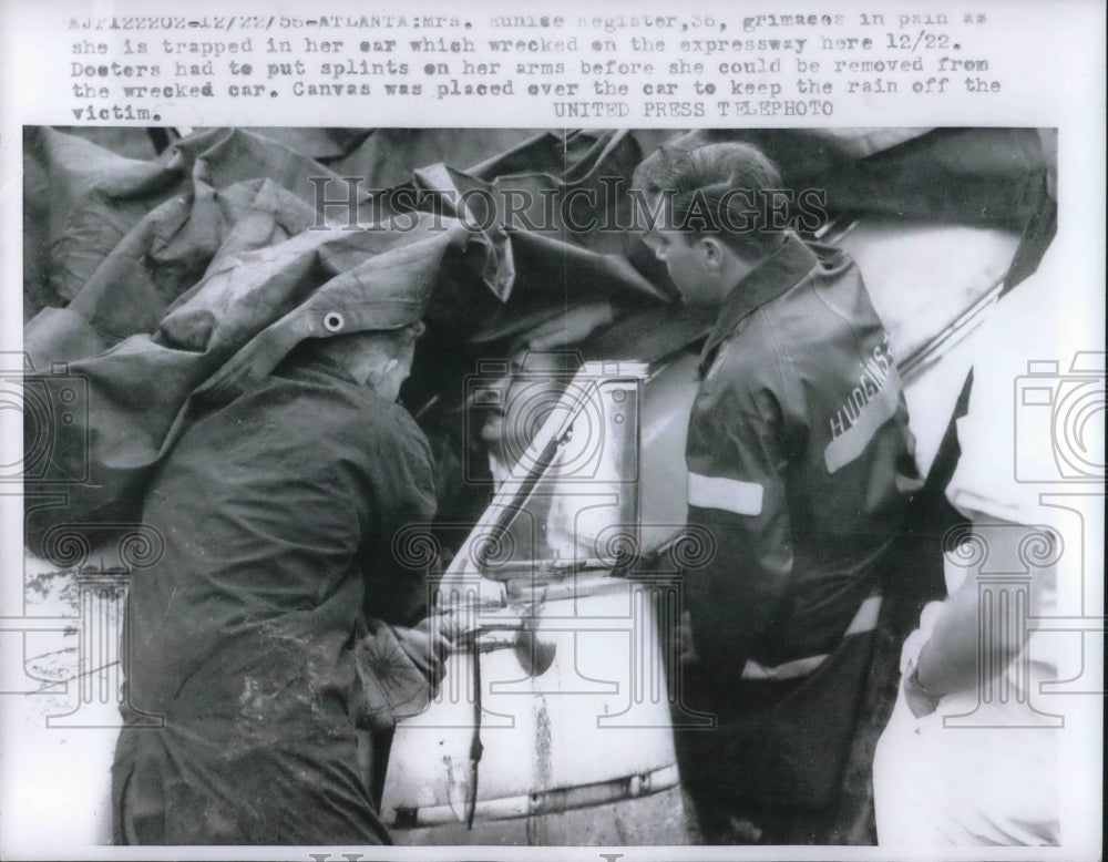 1956 Trapped in Car Wrecked on Expressway in Atlanta - Historic Images