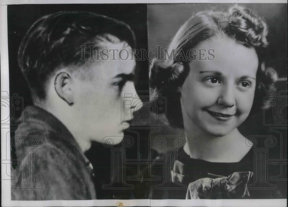 1939 Press Photo Cleo Lucille Allen Welch &amp; Husband James H. Welch Newly Weds - Historic Images