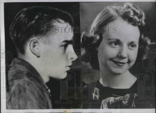 1939 Press Photo Cleo Lucille Allen Welch & Husband James H. Welch Newly Weds - Historic Images
