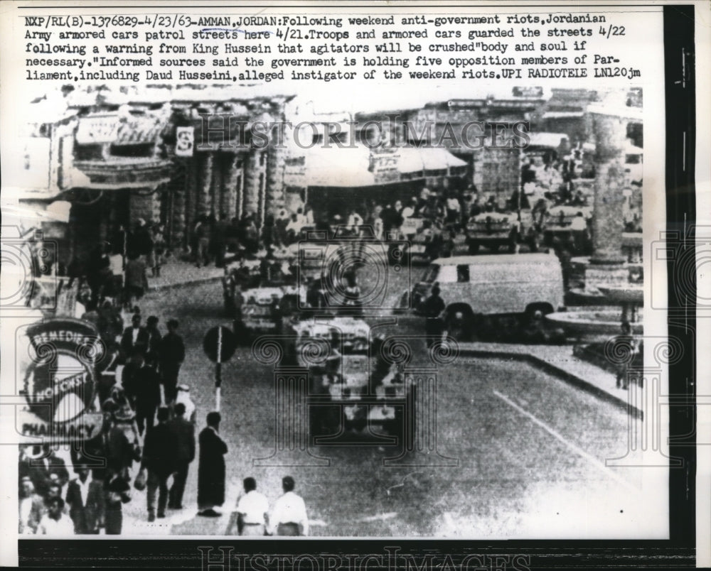 1963 Press Photo Amman Jordan Anti Government riots-Historic Images