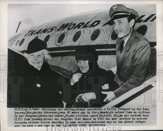 1920 Press Photo Martha Pedrezowa 98yo oldest refugee fled Russia with daughter - Historic Images