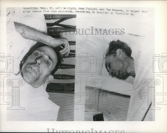 1945 Evan Philpot & Tom McQueen in Oxygen Tank After Rescue of 9 - Historic Images