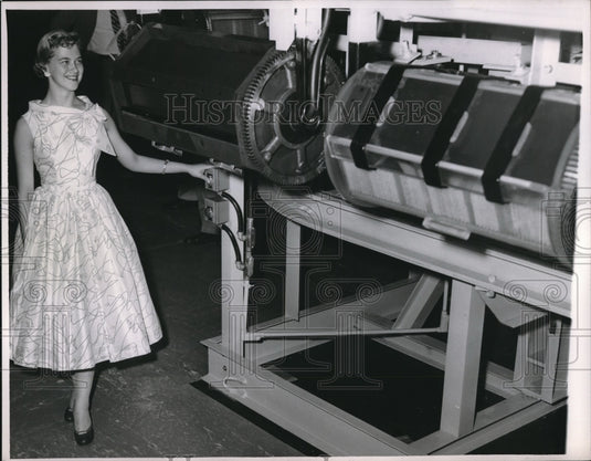 1955 Press Photo Nancy McGrath, Cleveland, Ohio Udylite Corp. - Historic Images