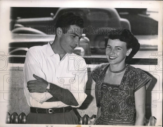 1949 Press Photo Stae Rep Jane Ann Noble Marries Laddie Loljak College Sweethear-Historic Images