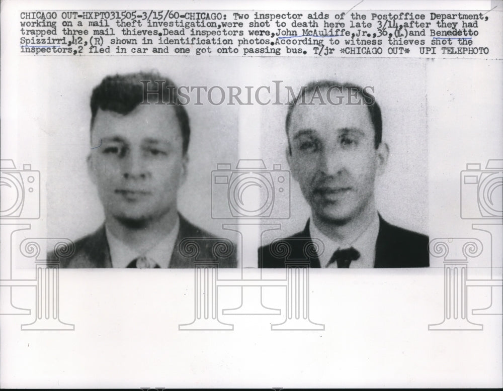 1960 Post Office Inspectors John McAuliffe &amp; Benedetto Spizzirri - Historic Images