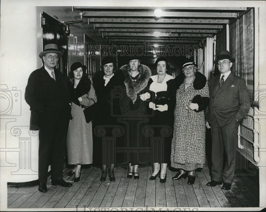 1934 Press Photo H.C. McEldowney,Amerlia Jacobs,Mrs. Charles Matthews Jr. - Historic Images