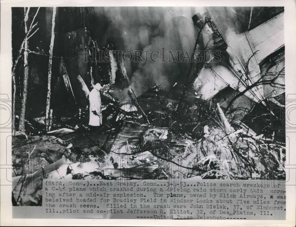 1953 Police Search Wreckage Of A C - Historic Images