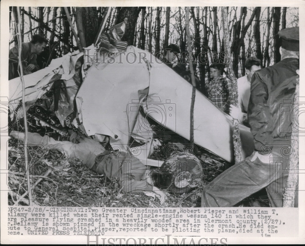 1955 Press Photo Robert Pieper and William T. Bellamy Killed in Ohio Plane Crash-Historic Images