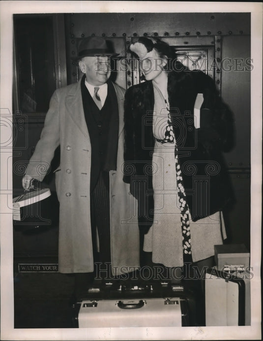 1940 Novelist Ludwig Lewisohn & New Wife Edna Manley - Historic Images