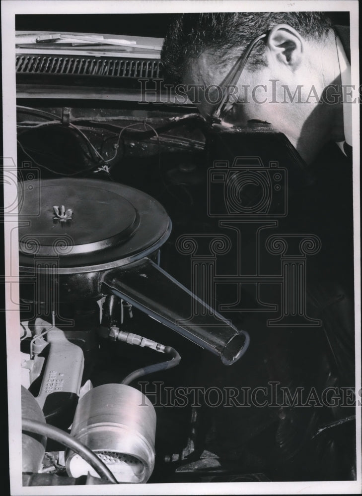 1966 Frank Manfreti Working on Car Engine - Historic Images