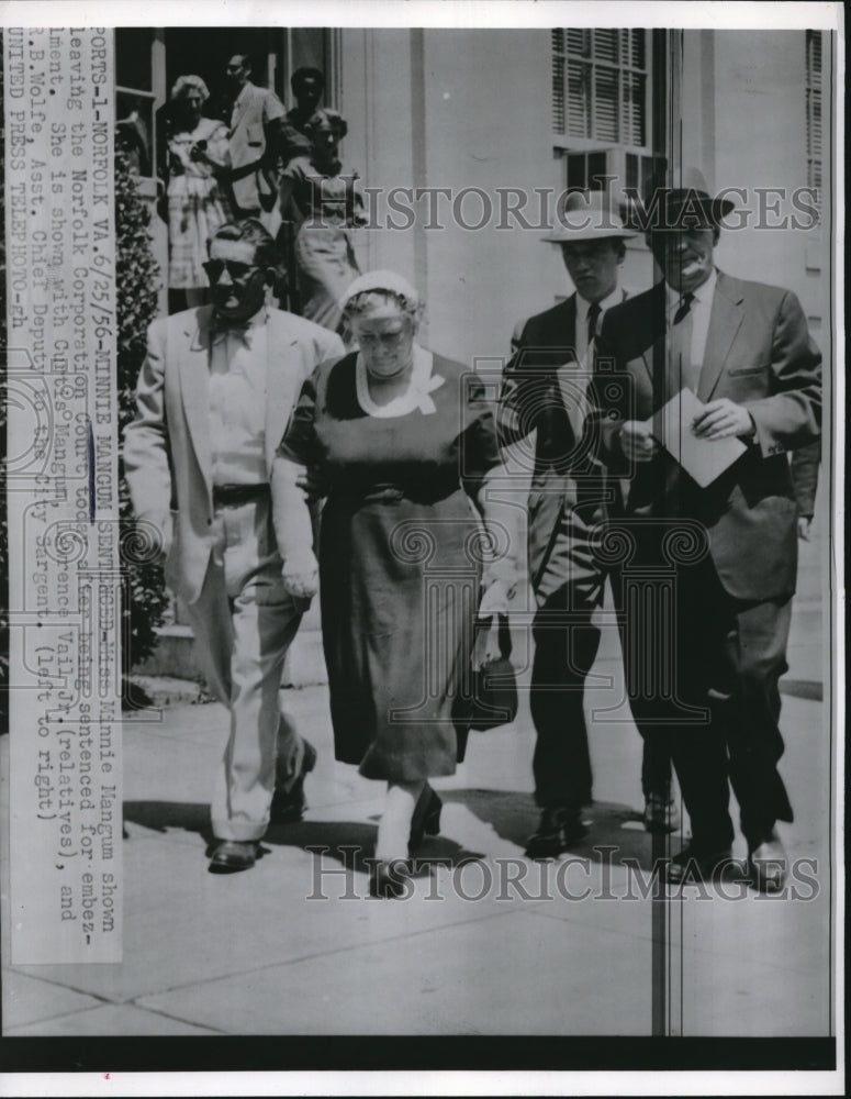 1956 Minnie Mangum Sentenced for Embezzlement Norfolk Corporation - Historic Images