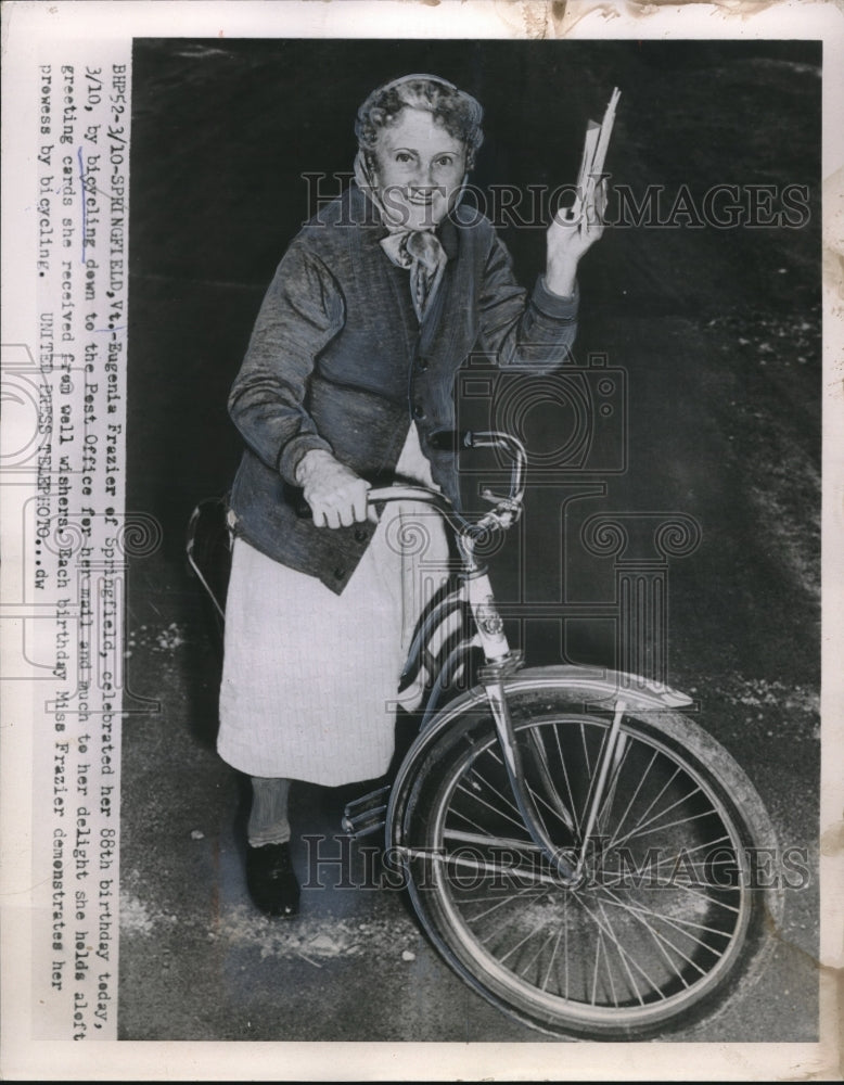 1954 Eugenia Frazier Celebrated Her 88th Birthday By Bicycling - Historic Images