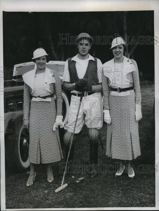 1934 Marquerite , David, Mary McCahill at cricket in Fla. - Historic Images