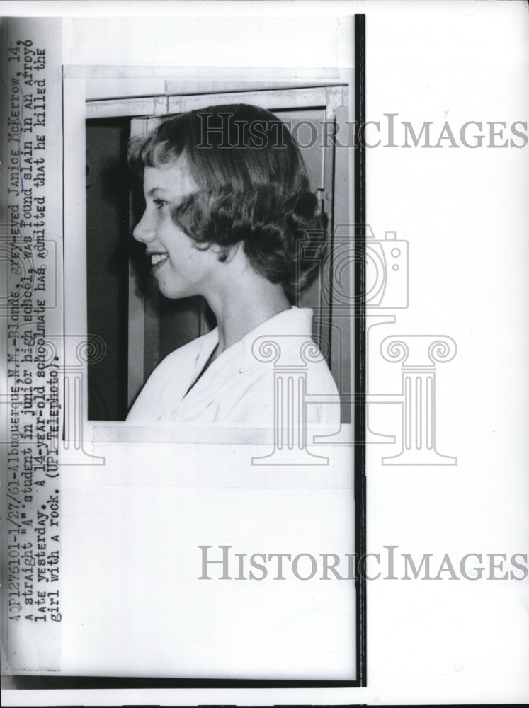 1961 Press Photo Janice McKerrow Foudn Slain - Historic Images