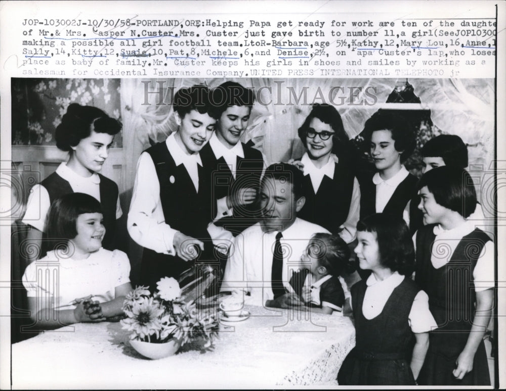 1958 Press Photo Family shown at their home in Portland Oregon - nec04323 - Historic Images