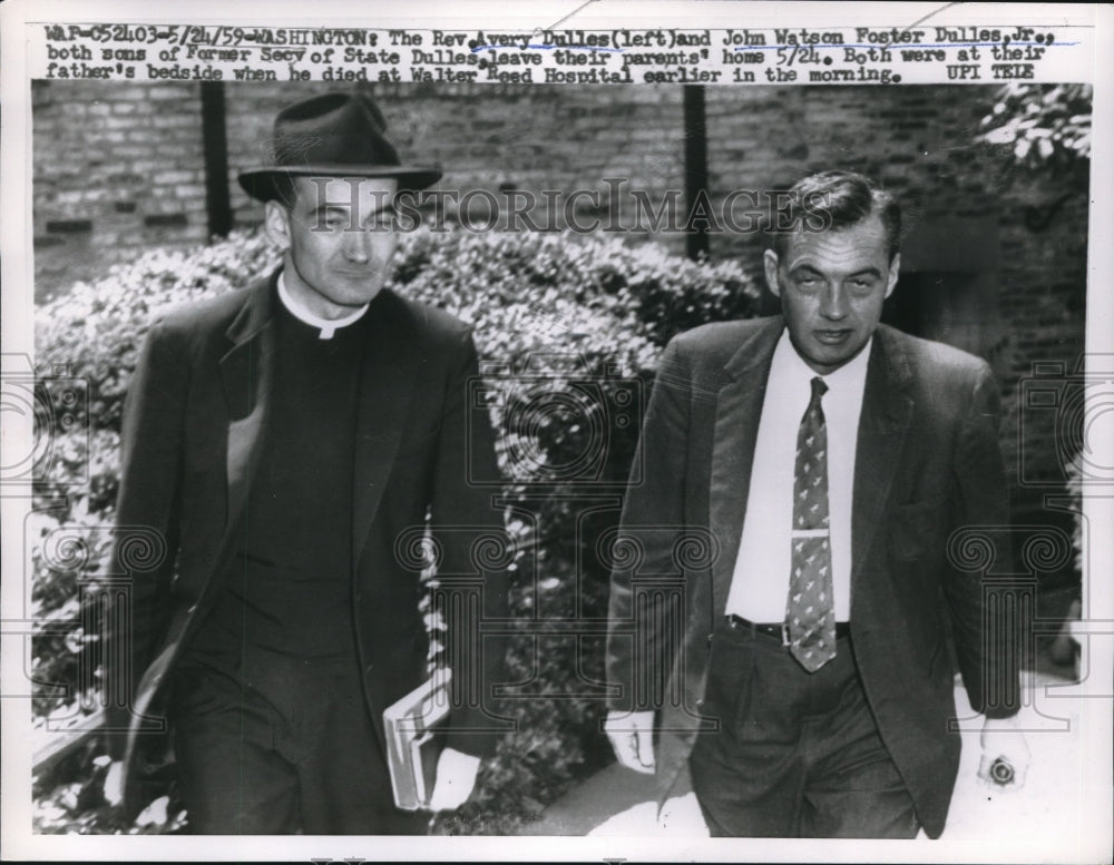 1959 Press Photo Rev. Avery Dulles and his brother John Watson Foster Dulles,Jr.-Historic Images