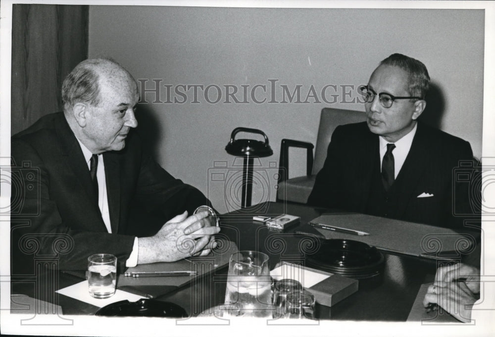 1968 Secretary Of State Dean Rusk &amp; UN Secretary General U Thant - Historic Images